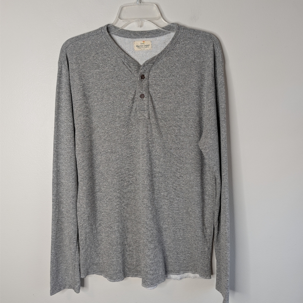 Marine Layer Double Knit Henley Shirt